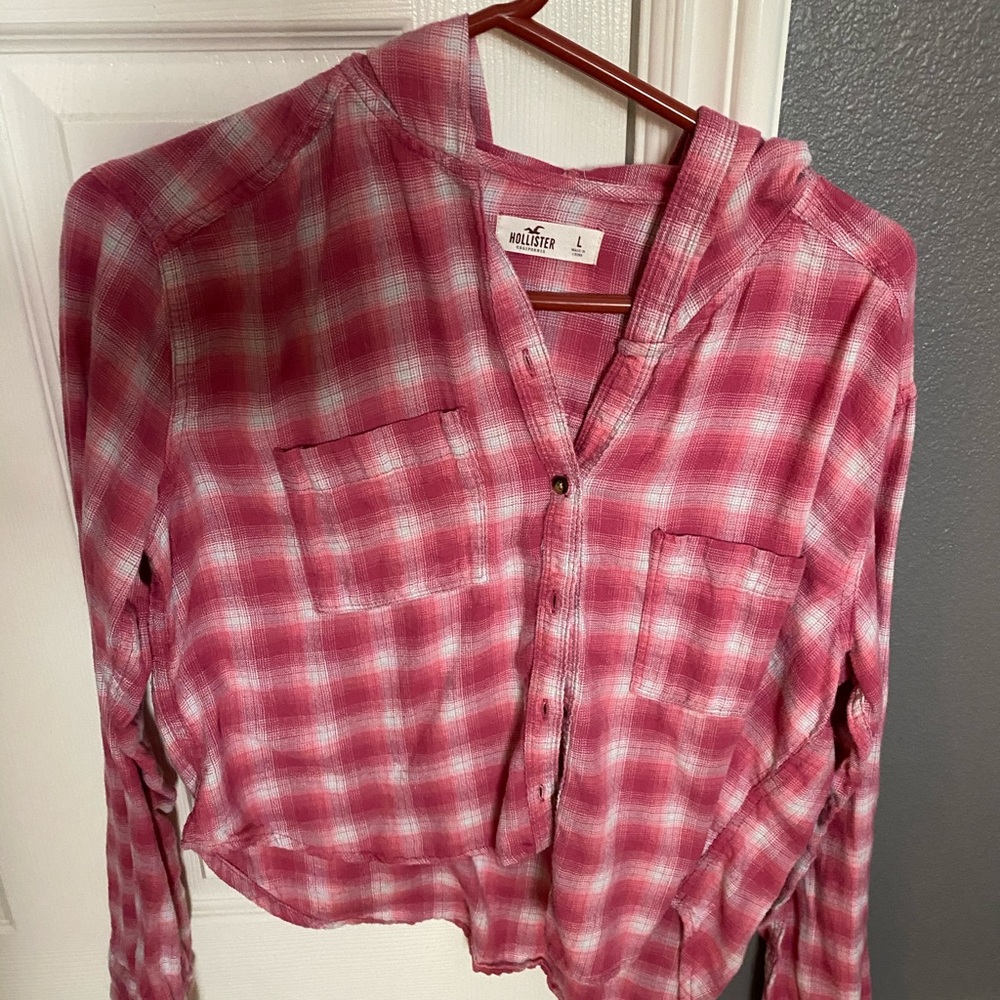 Hollister cropped flannel
